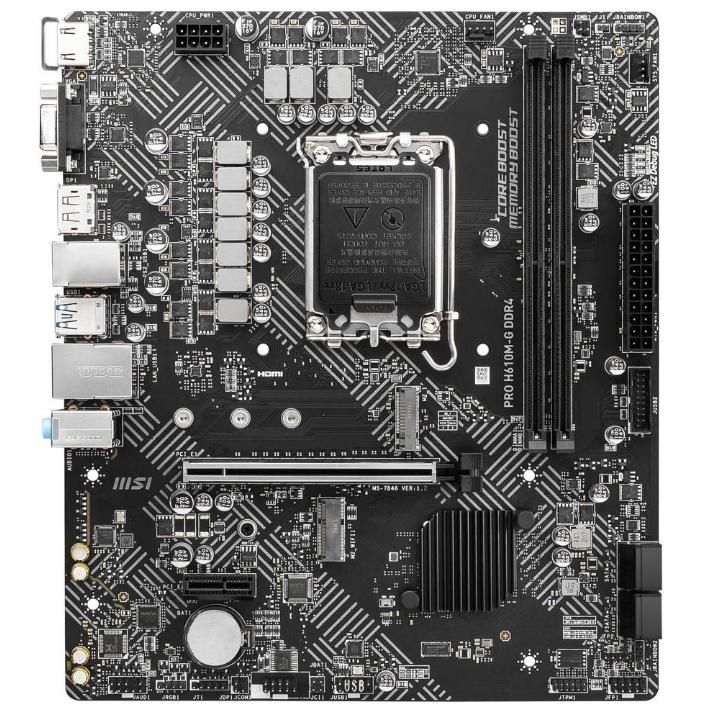 MSI Pro H610M-G DDR4 Intel H610 LGA1700 DDR4-3200 64GB M.2 SATA Intel GbE LAN HDMI Motherboard