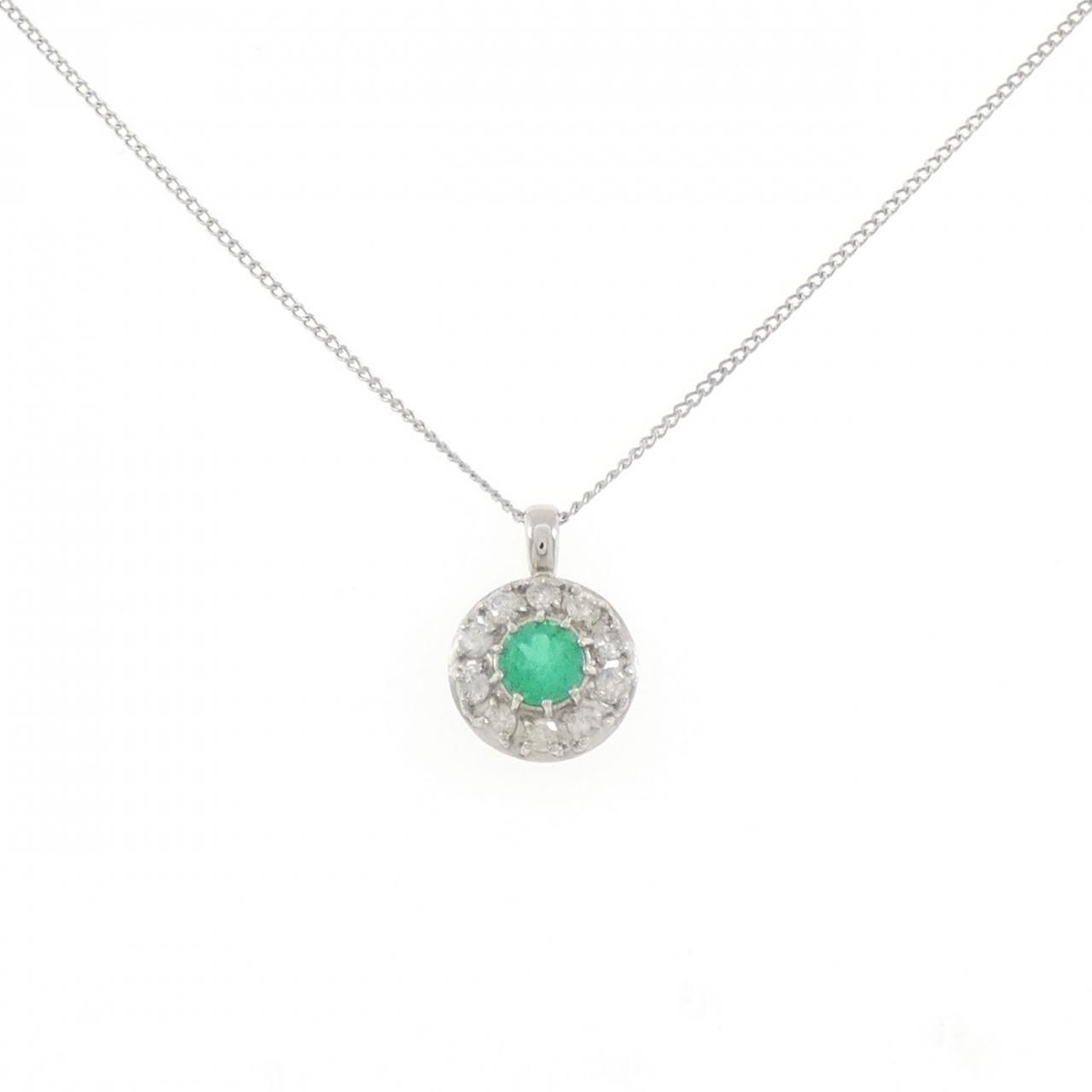 PT900/PT850 エメラルド ネックレス 0.23CT