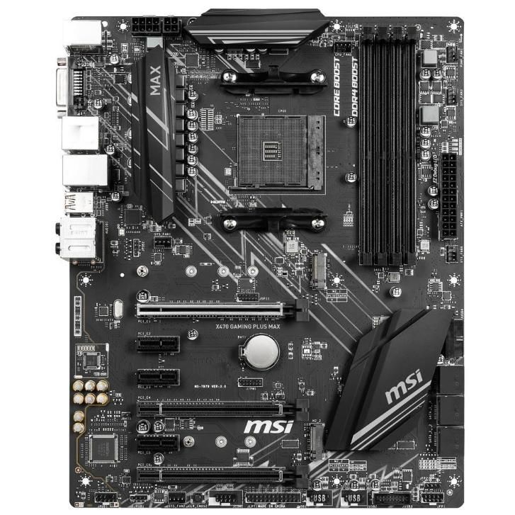 MSI X470 Gaming PLUS MAX AMD X470 AM4 DDR4-3466 64GB M.2 SATA Gigabit LAN HDMI Motherboard