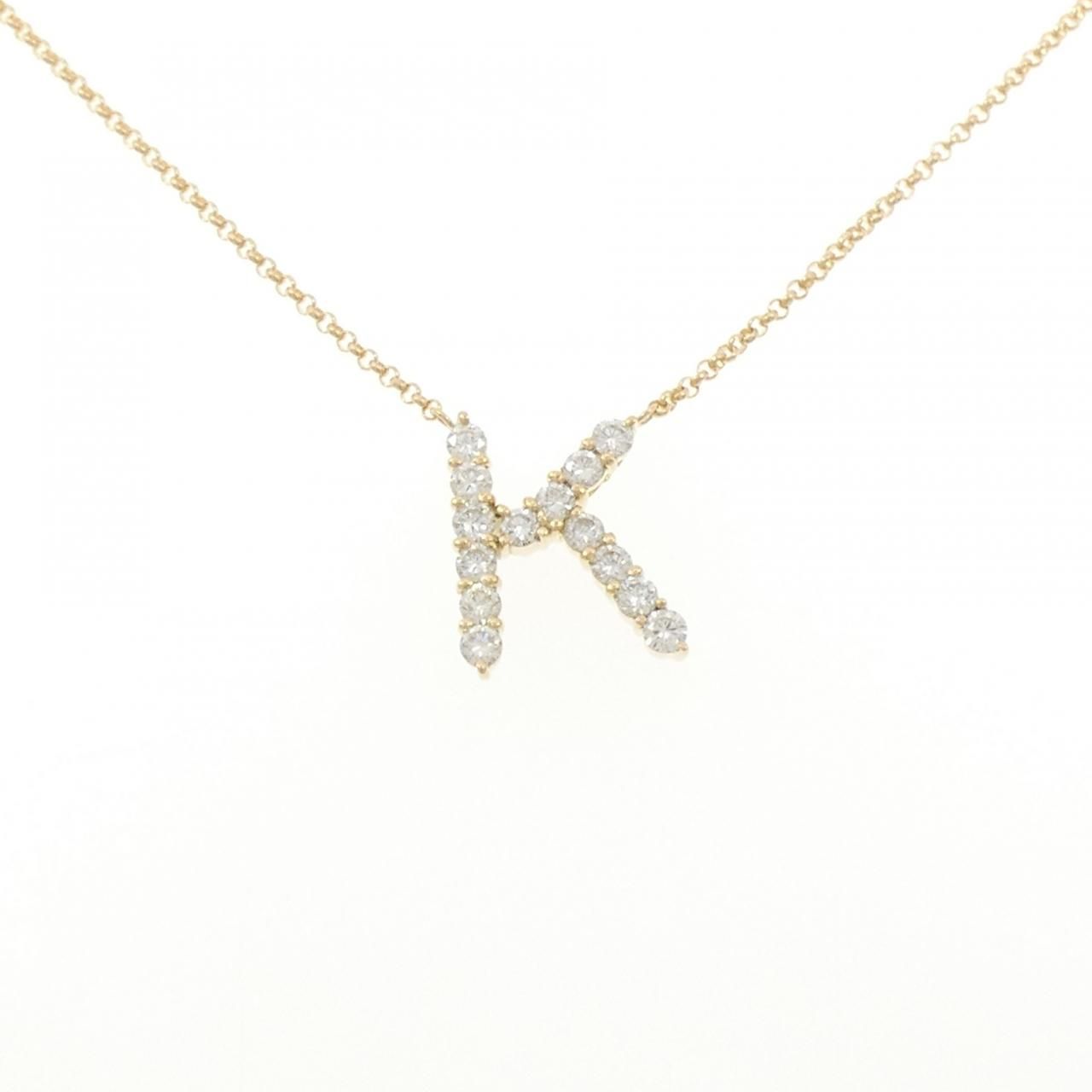 K18YG イニシャルK ダイヤモンド ネックレス 1.16CT