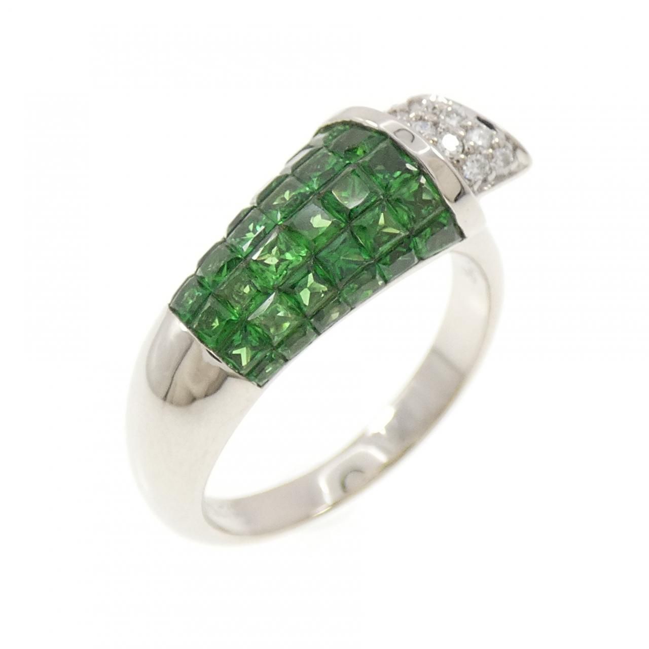 K18WG グリーンガーネット リング 3.25CT