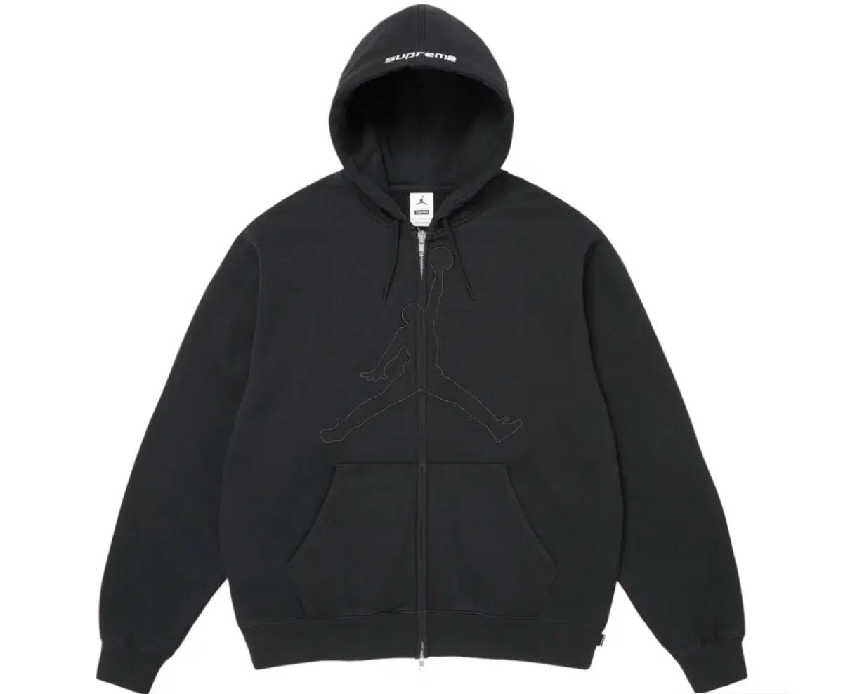 シュプリーム x ジョーダン ジップアップ フーデッド スウェットシャツ ブラック - 26SS 新品 s