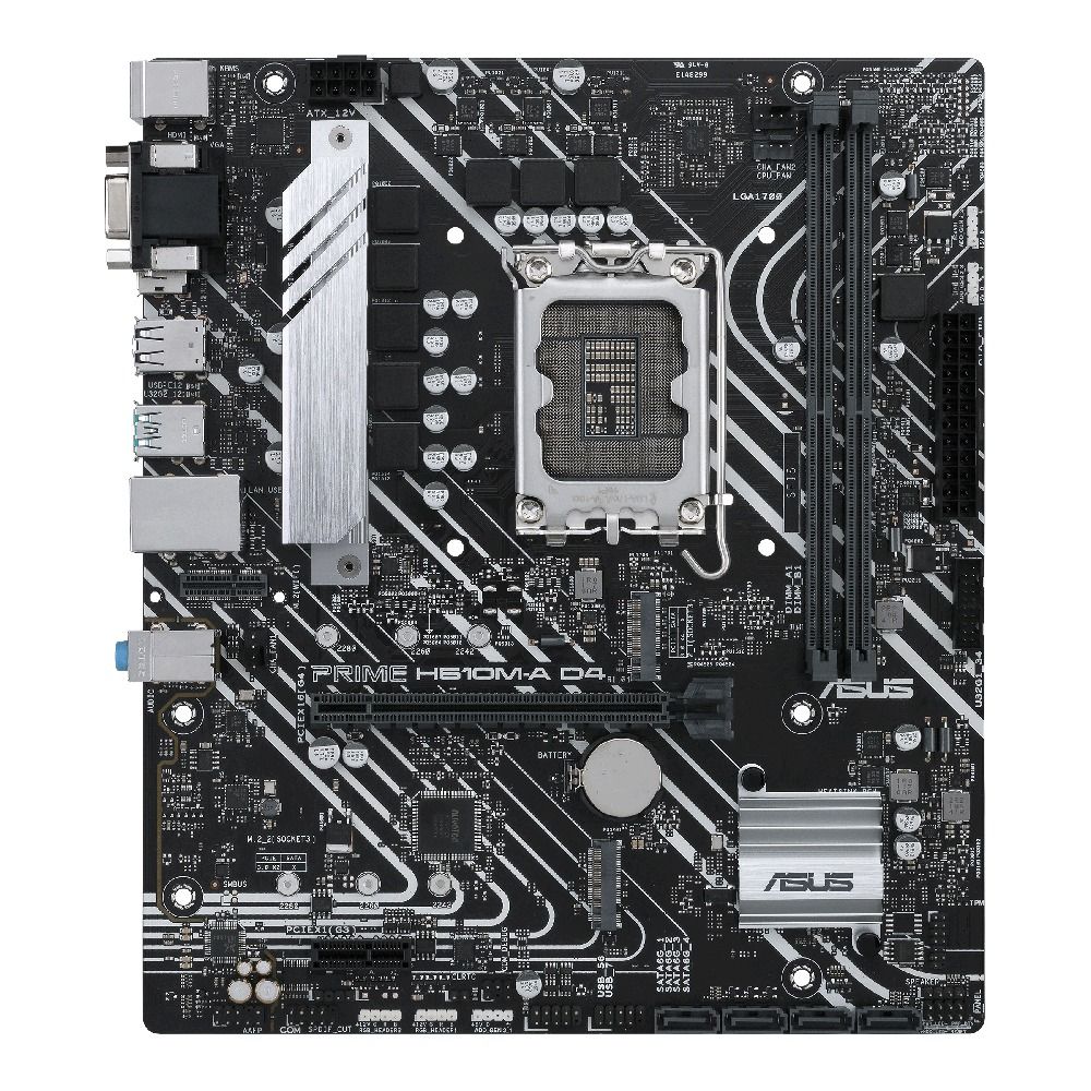 ASUS PRIME H610M-A D4-CSM Intel H610 LGA1700 DDR4-3200 64GB M.2 SATA Gigabit LAN Motherboard