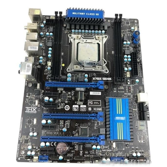 MSI X79A-GD45 Intel X79 LGA2011 DDR3-1600 64GB SATA eSATA Realtek Gigabit LAN HDMI DVI Motherboard