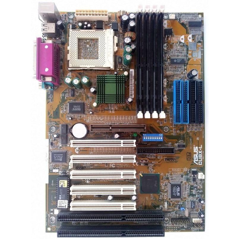 ASUS CUBX-L REV.1.01 Intel 440BX Socket 370 DDR1-133 1GB IDE PCI PCIe 1.0 x16 ATX