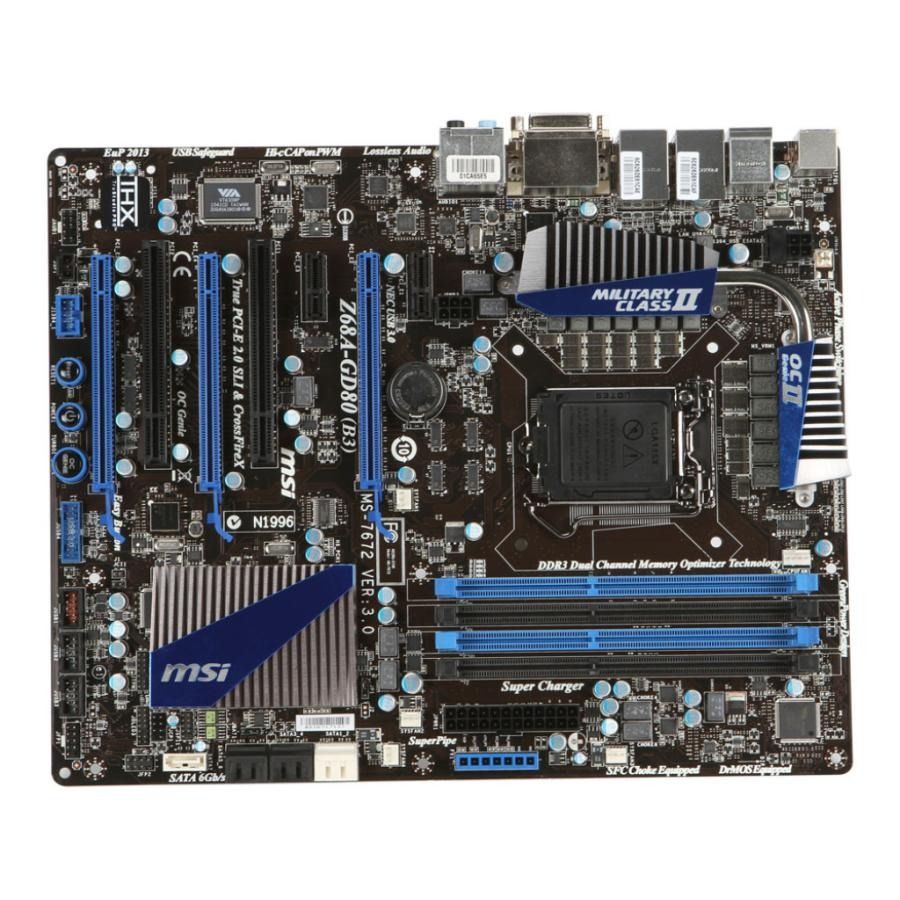 MSI Z68A-SD60(B3) Z68 LGA1155 DDR3-2133 PCIe 2.0 x16 ATX Motherboard