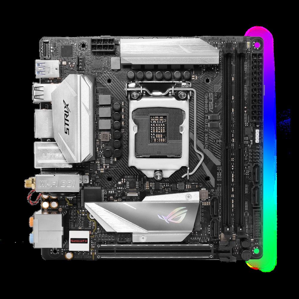 ASUS ROG Strix Z370-I Gaming Intel Z370 LGA1151 DDR4-4333 64GB M.2 SATA PCIe 3.0 Gigabit Motherboard