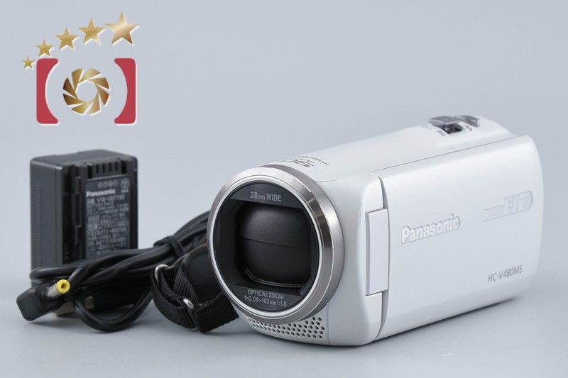 【中古】Panasonic パナソニック HC-V480MS ホワイト デジタルハイビジョンビデオカメラ