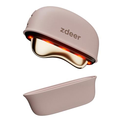 zdeer カッサ 美顔器 リフトアップ 電動かっさプレート 真鍮 赤色光 近赤外光 温感 振動 3段階 TypeC充電 男女兼用 (モランディピンク)/ ed01b2f3