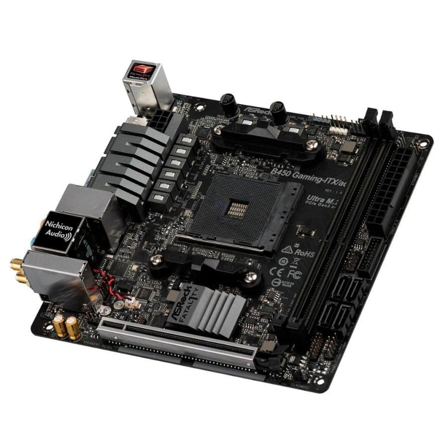 ASRock Fatal1ty B450 Gaming-ITX/ac AC AMD B450 AM4 DDR4-3200 32GB M.2 SATA Gigabit LAN Motherboard