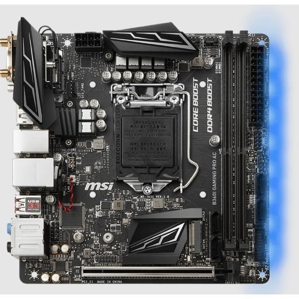 MSI B360I Gaming Pro AC Intel B360 LGA1151 DDR4-2666 32GB M.2 SATA Gigabit LAN Wi-FI 6 Motherboard