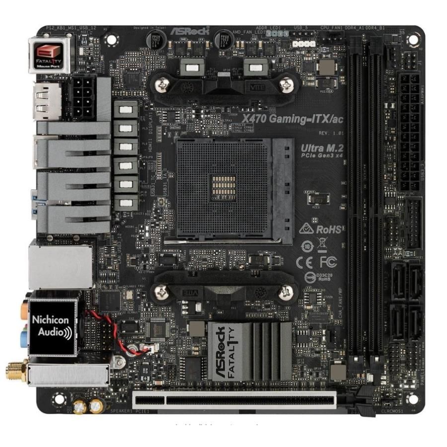ASRock Fatal1ty X470 Gaming-ITX/ac AM4 DDR4-3466 PCIe 3.0 x16