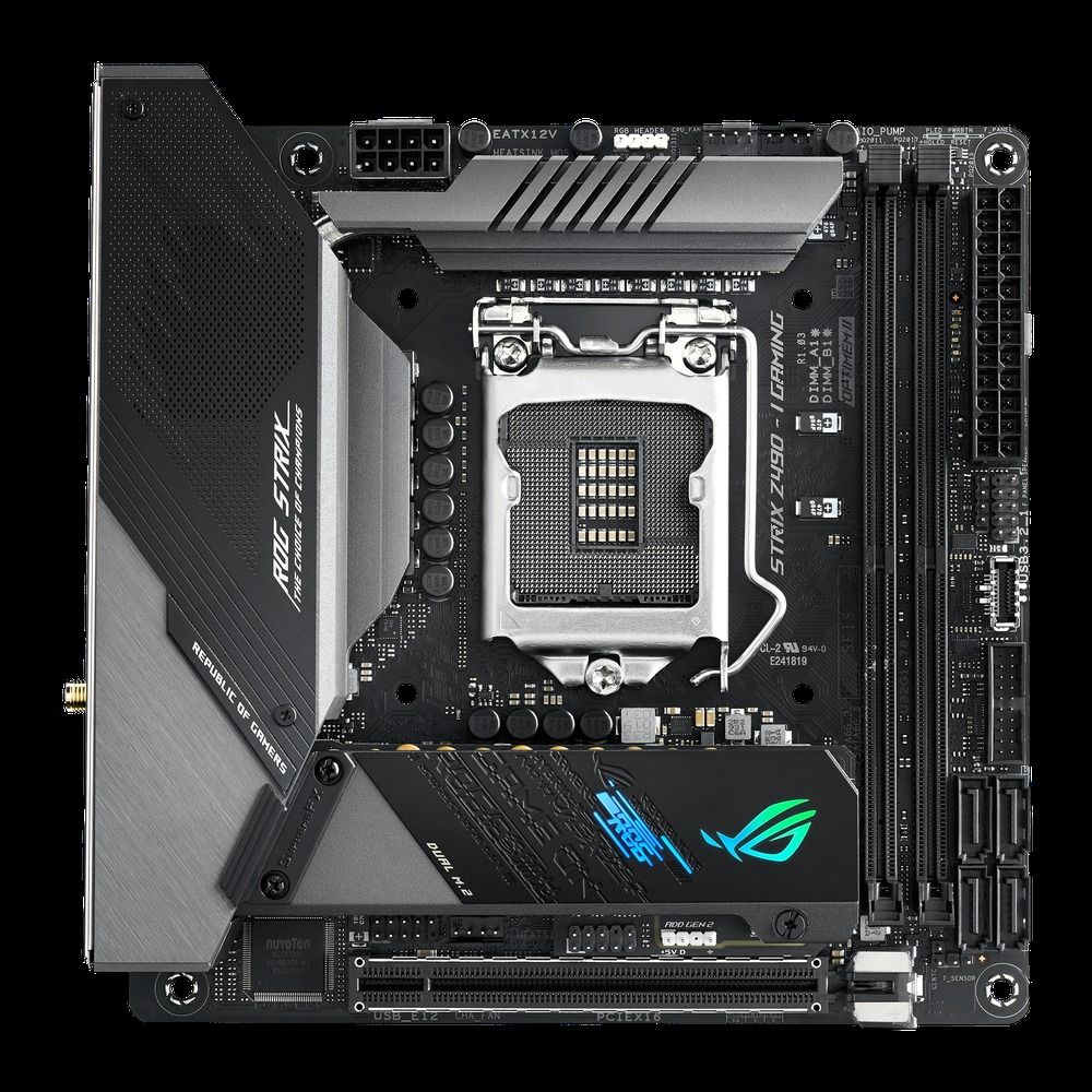 ASUS ROG Strix Z490-I Gaming Intel Z490 LGA1200 DDR4-4800 64GB M.2 SATA PCIe 3.0 x16 Motherboard