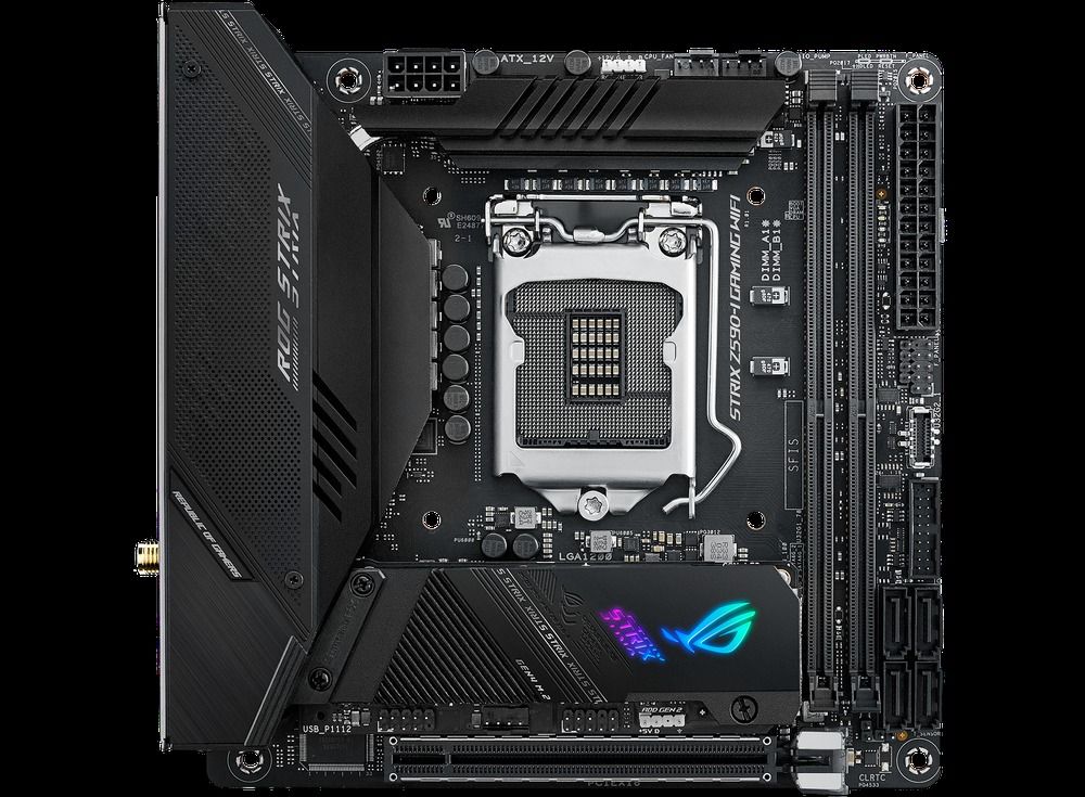ASUS ROG Strix Z590-I Gaming Wi-FI Z590 LGA1200 DDR4 PCIe 4.0 Wi-FI 6E Thunderbolt 4 Motherboard