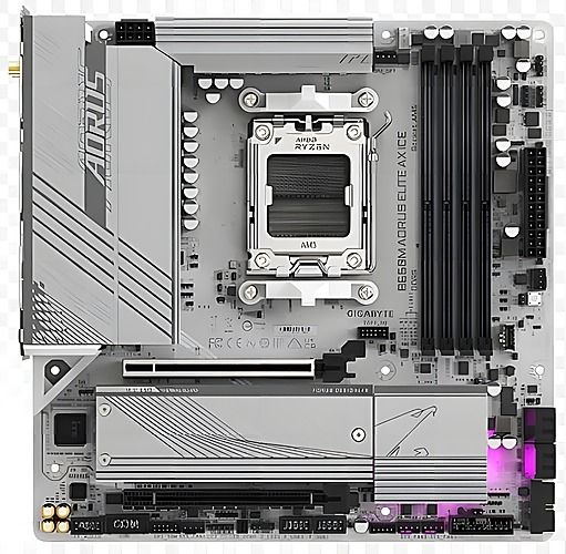 GIGABYTE B650M AORUS ELITE AX AMD B650 AM5 DDR5-6400 128GB M.2 SATA Wi-FI 6E 2.5GbE LAN Motherboard