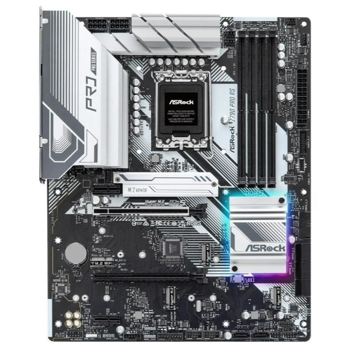 ASRock Z790 Pro RS Intel Z790 LGA1700 DDR5-7200 128GB M.2 SATA PCIe 5.0 2.5G LAN HDMI