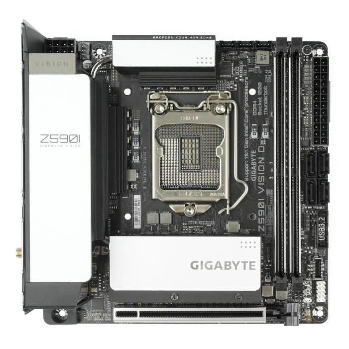 GIGABYTE Z590I VISION D Intel Z590 LGA1200 DDR4-3200 64GB M.2 SATA 2.5GbE LAN Wi-FI 6 Motherboard