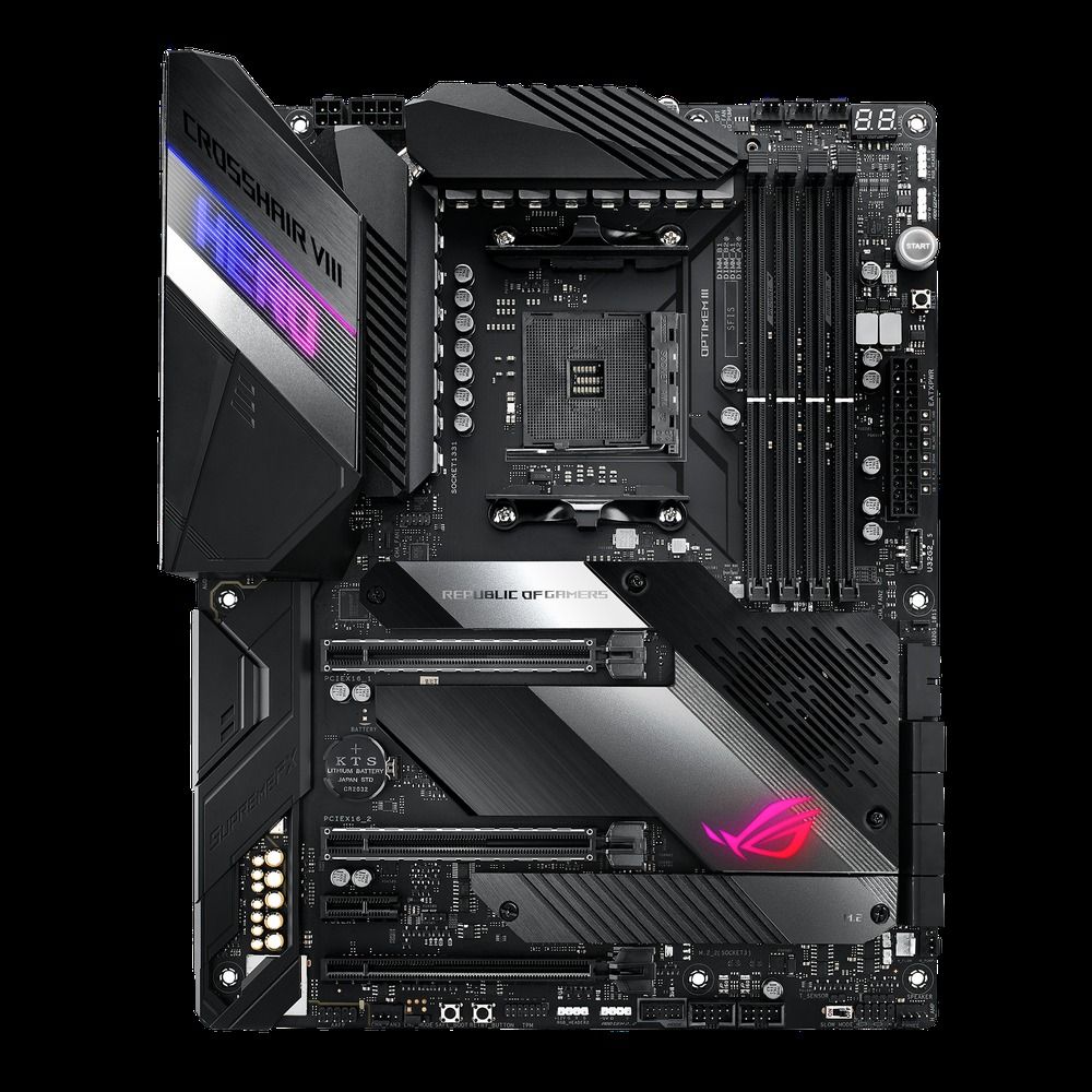 ASUS ROG CROSSHAIR VIII HERO AMD X570 AM4 DDR4-4800 128GB M.2 SATA 2.5GbE LAN Wi-FI 6 Motherboard