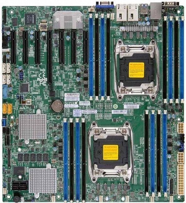 Supermicro x10drh-CT Intel C612 LGA2011 DDR4-2133 1TB M.2 SlimSAS SATA Dual Gigabit LAN Motherboard