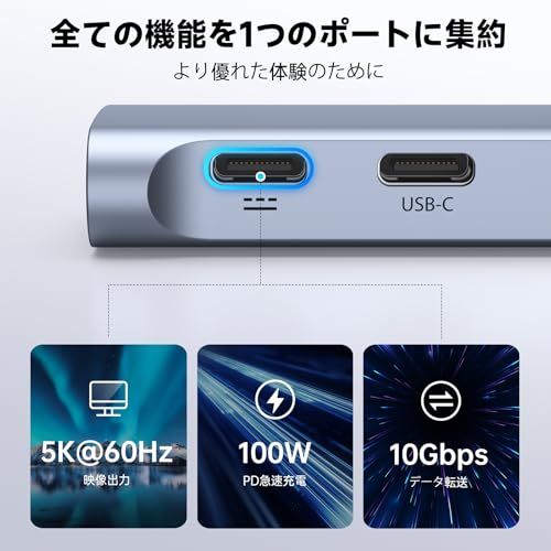 【新品】MacBook Air ハブ mac 7in2 Pro/Air専用 4K@60Hz対応 HDMIポートThunderbolt 3ポート USB-C3.0 USB-A3.03つ PD
