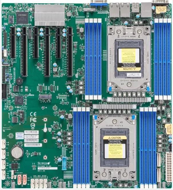 Supermicro H12DSI-NT6 AMD EPYC SP3 DDR4-3200 4TB M.2 SATA 10GBase-T LAN VGA IPMI Motherboard