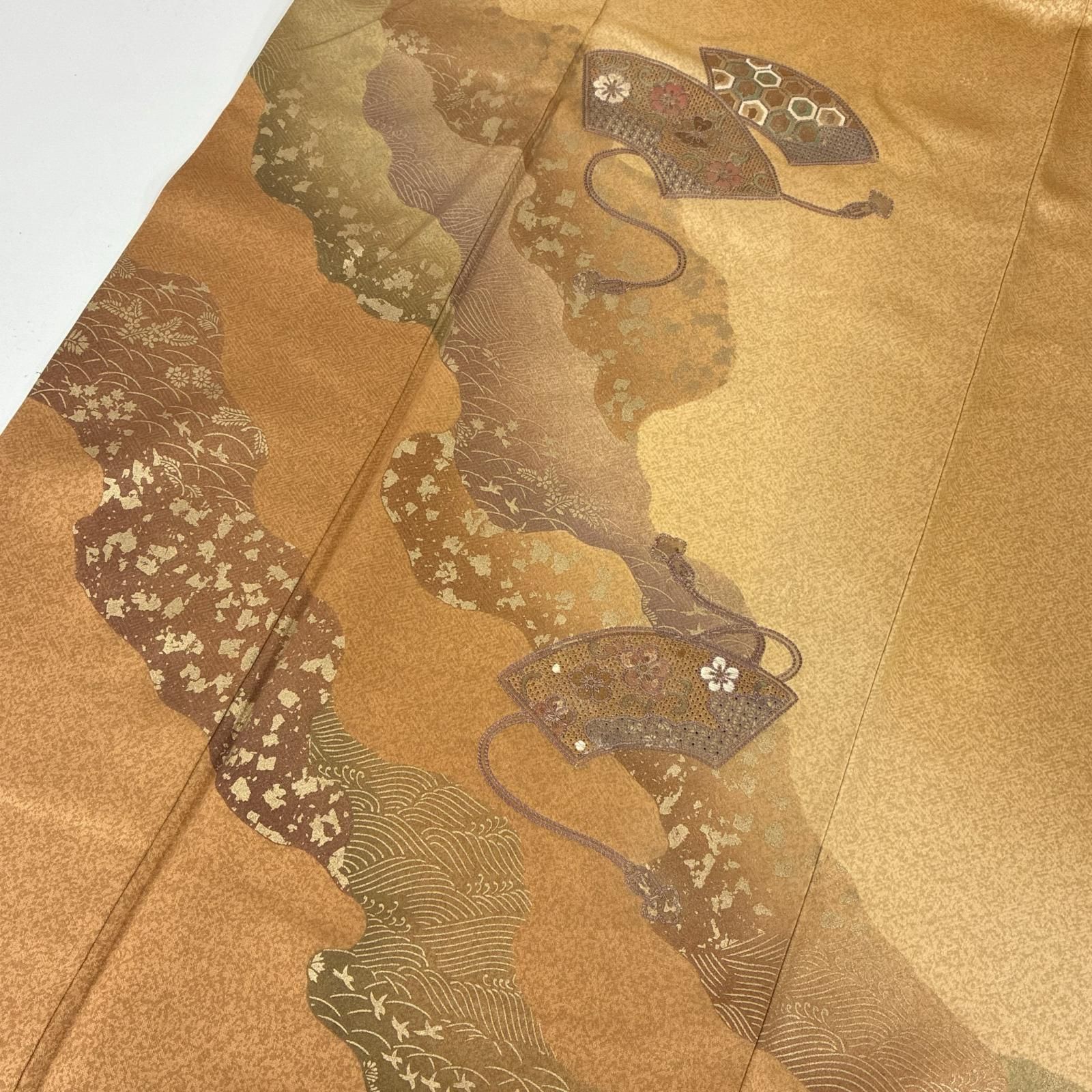 付け下げ 正絹 紋なし 刺繍 箔 上品な加工 袷 着物 MK-9963 - メルカリ