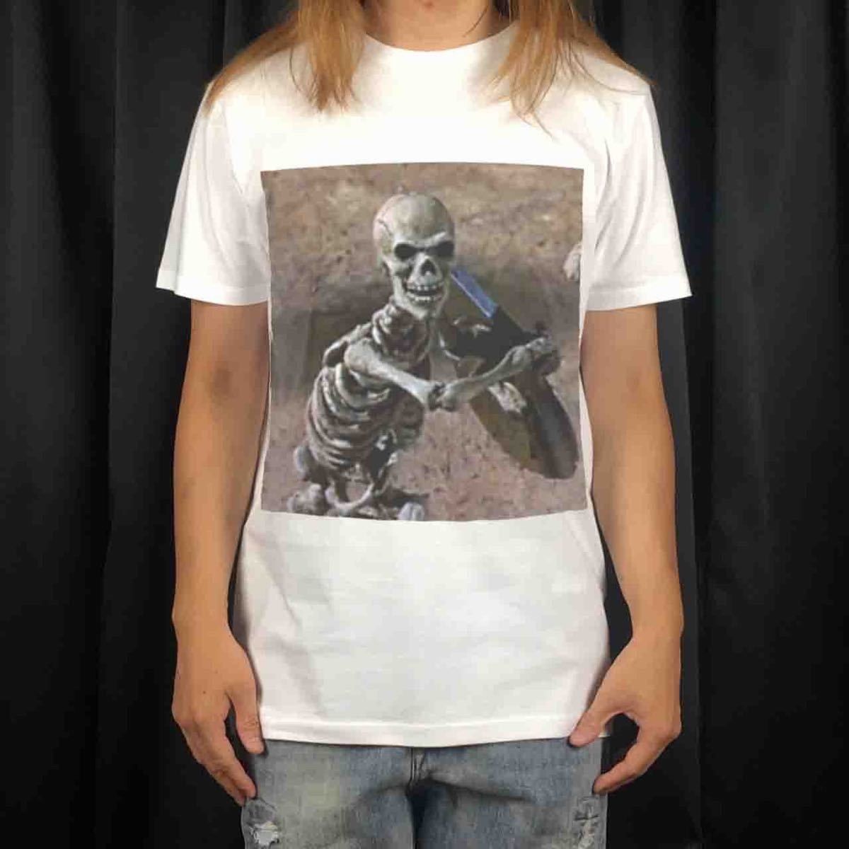 オリジナル Tシャツ ビッグ プリント シンバッド七回目の航海 ガイコツ 骸骨 騎士 モンスター Tシャツ S M L XL タイト ジャスト 大きい ビッグ オーバーサイズ メンズ レディース ユニセックス ピンククリーム