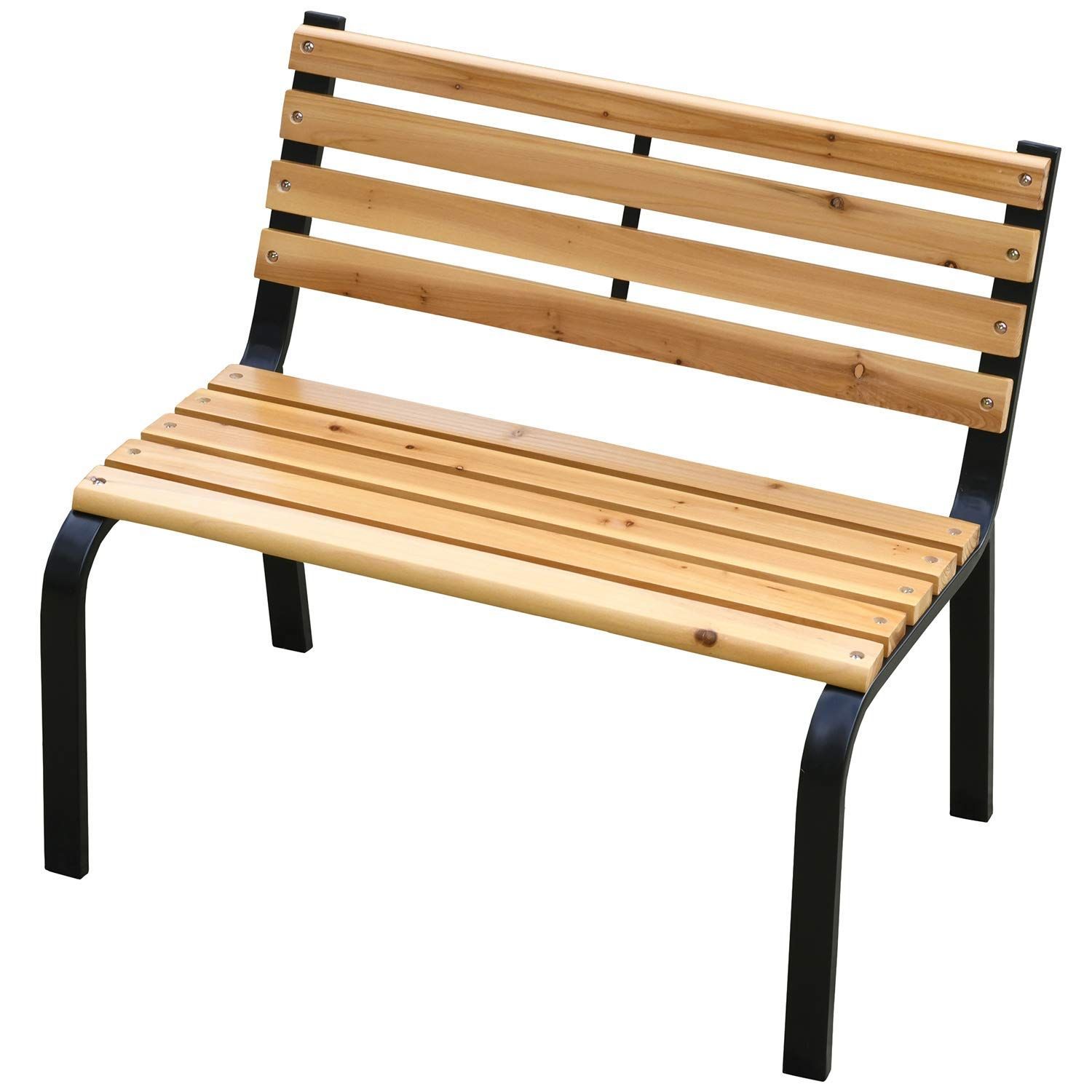 【在庫処分】ガーデンマスター(Gardenmaster) ガーデンベンチ ミニ 幅80×奥行57.5×高さ74.5cm スチールベンチ パークベンチ スチール 天然木 お庭 ベランダ テラス バルコニー 休憩所 ガーデンマスター KMB-80