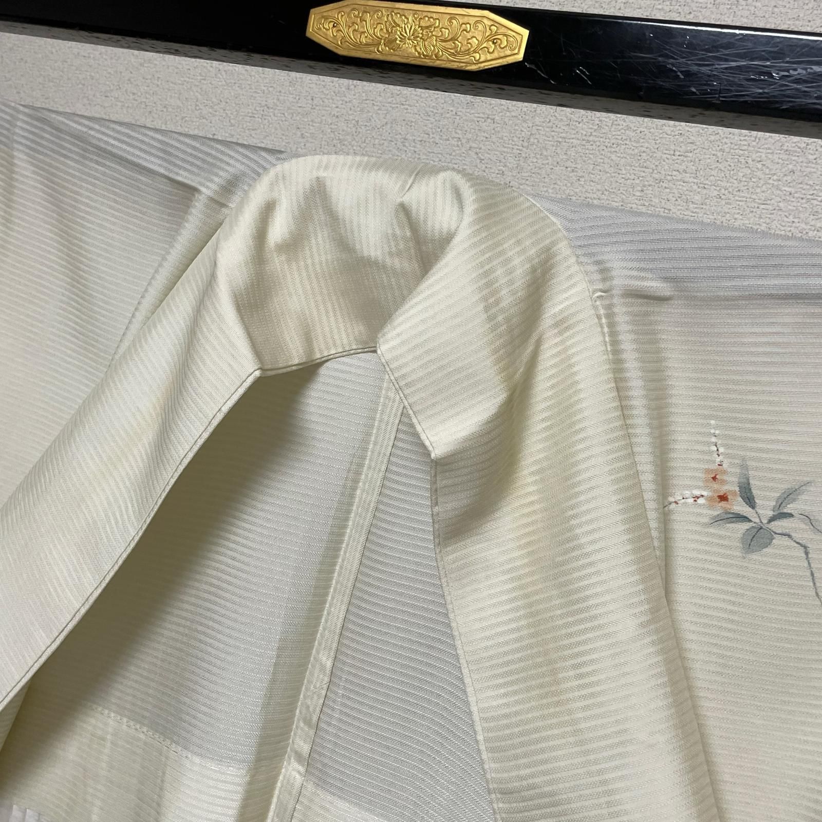 夏着物正絹　紗付下げ 夏着物 絽織 付下げ 童子柄 枝花模様 着物 正絹 X-3736 - メルカリ