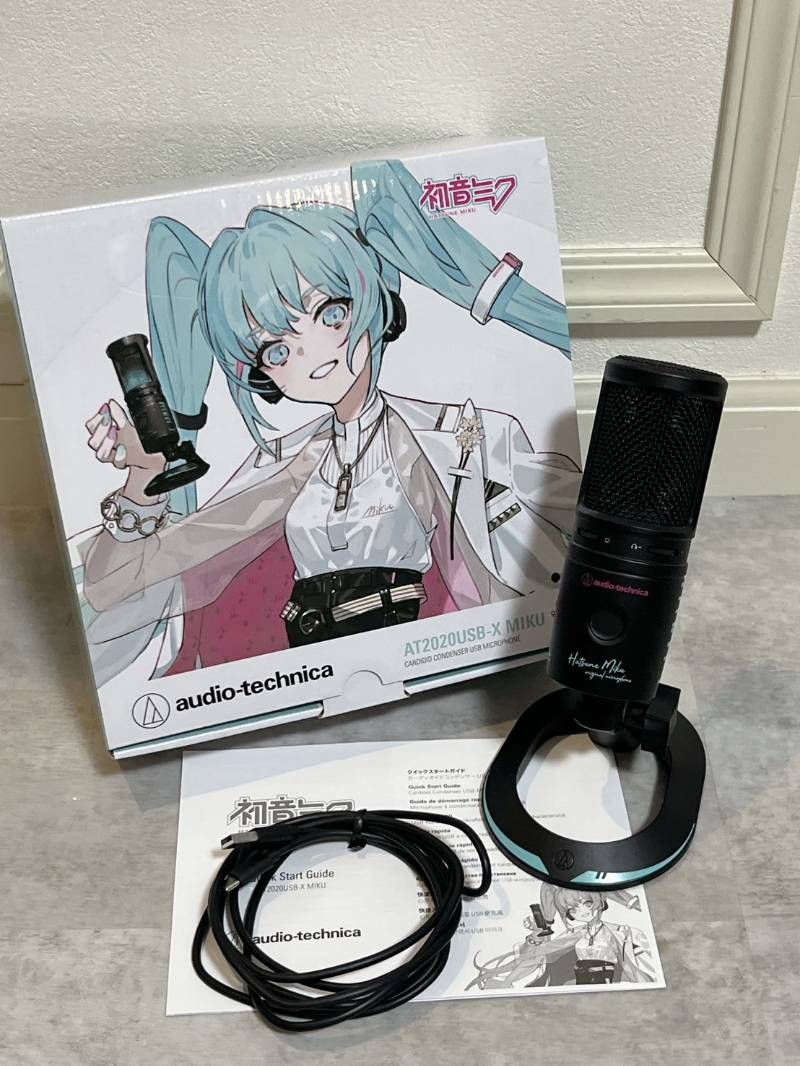 美品! audio-Technica USBコンデンサーマイク AT2020USB-X MIKU 初音ミク 動作確認ok
