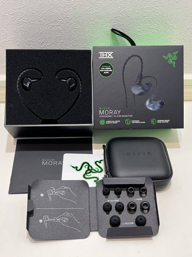 Razer レイザー MORAY ゲーミングイヤホン 12-04450100-R3M1 動作確認ok!