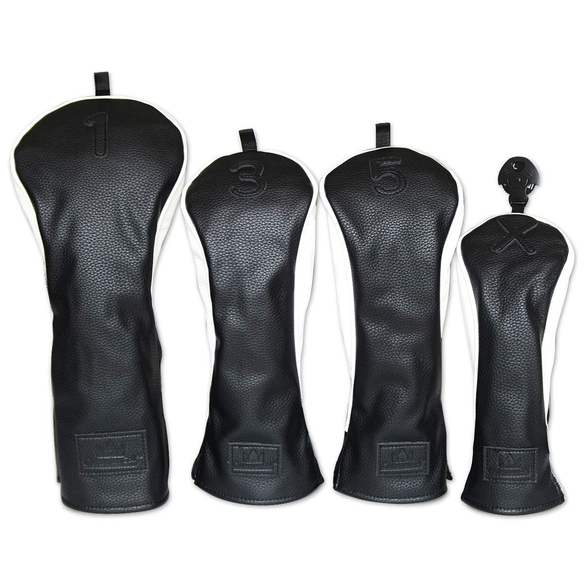 【数量限定】クラブヘッドカバー セット/単品 ゴルフウッドカバー ドライバー用・フェアウェイウッド用・ユーティリティー用（番号タグ付き） 三片式設計 CRAFTSMAN(クラフトマン) ブラック
