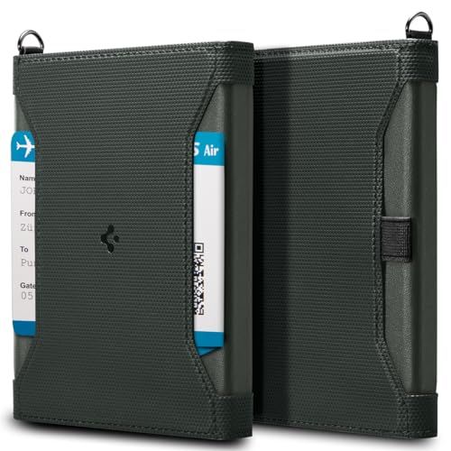 [Spigen] パスポートケース RFIDスキミング防止 ロック機能 高級 PUレザー 多機能収納ポケット 名刺 クレジットカード 航空券 Dリング KD501 AFA08347 (ミリタリー・グリーン)t 591251ea