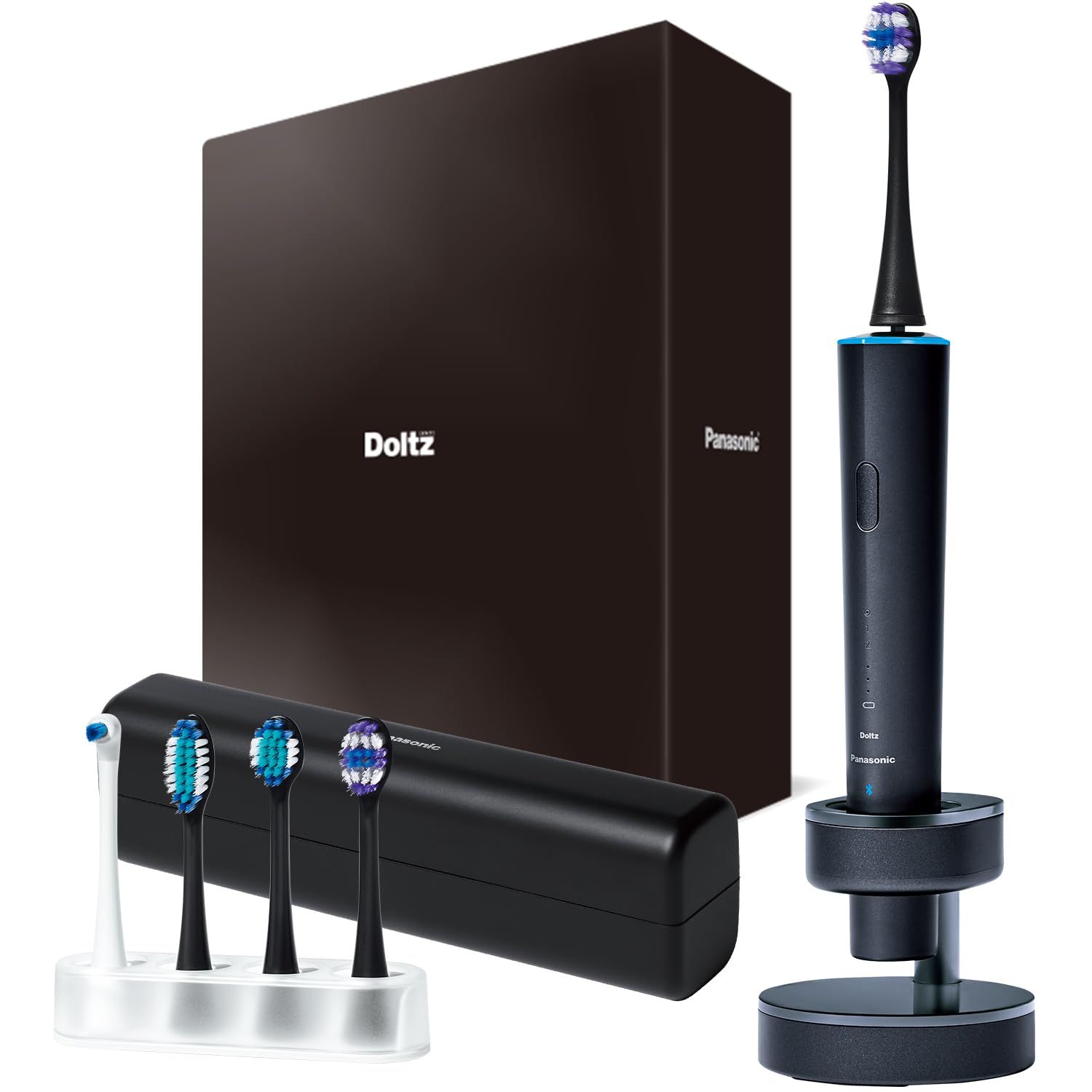 【2023年発売】パナソニック 音波振動ハブラシ ドルツ 最上位モデル W音波振動 Bluetooth搭載 ライトリング機能 充電スタンド 携帯ケース付 ディープネイビー EW-DT73-A [最上位モデル/ディープネイビー] [単品]