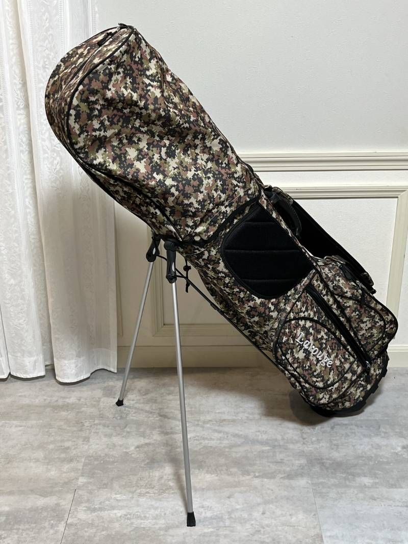 美品! Larouge ラルージュ スタンド式キャディバッグ 迷彩柄 ゴルフバッグ