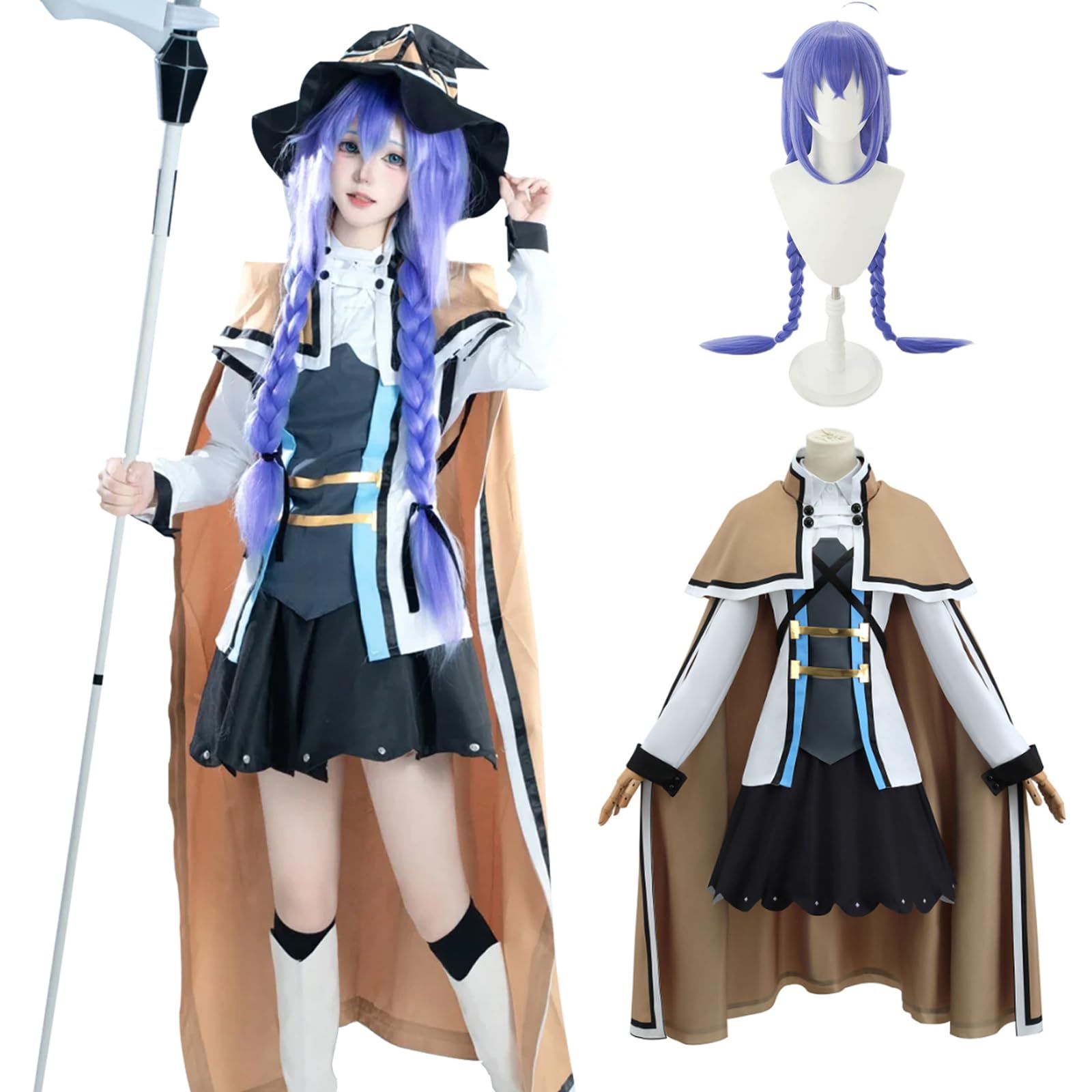新品 [NOKIJP] 無職転生 コスプレ ウィッグ付き ロキシー コスプレ ミグルディア コスプレ グレイラット コスプレ 上下セット 大人用 仮装 文化祭 イベント（ロキシー，L
