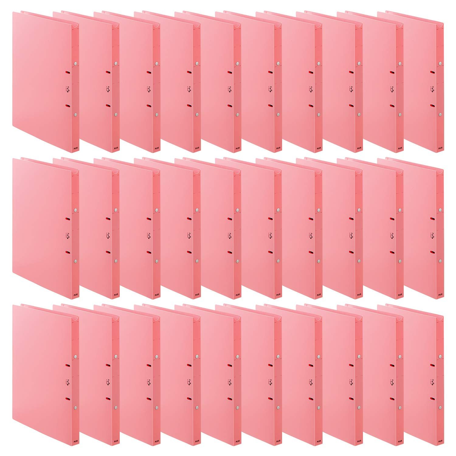 新品 プラス 介護用 ファイル A4 2穴リング たすけあ 利用者カルテ用 ピンク 98-049×30冊