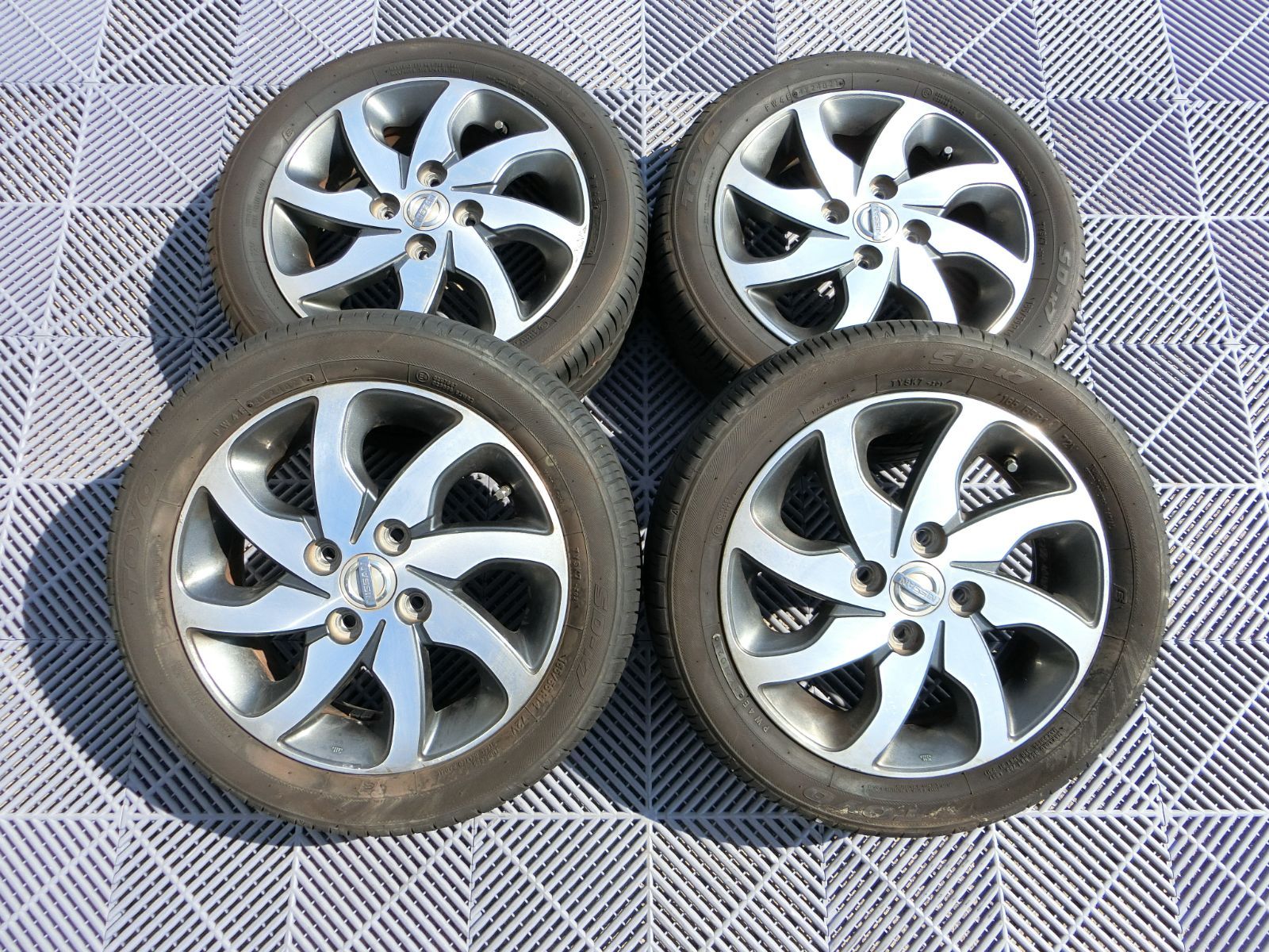 [1019] 送料無料 日産純正 14インチ アルミホイール 14×4.5J +50 PCD100 ハブ径 約54mm 4穴 4本セット 165/55R14