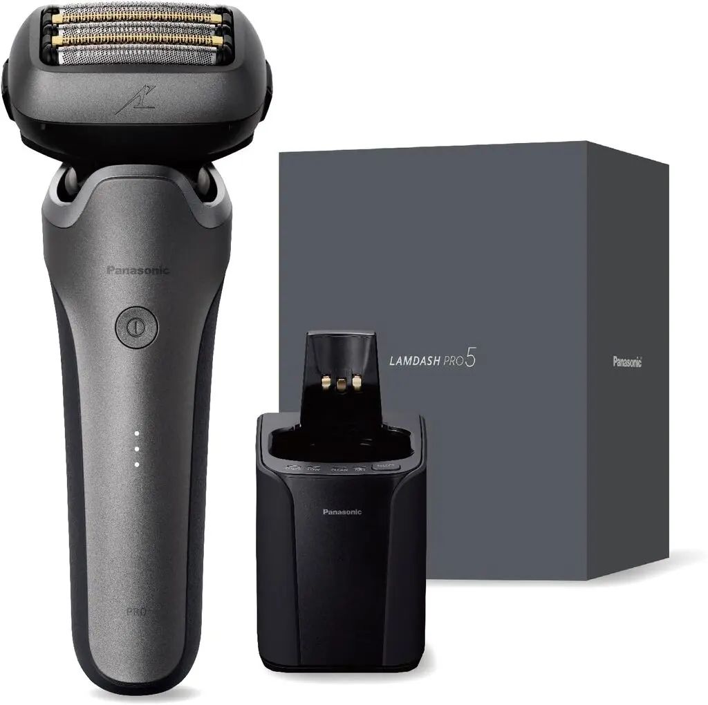 【新品】美容・健康家電 パナソニック 充電式 メンズシェーバー ラムダッシュPRO 5枚刃 全自動洗浄充電器付き (チタンシルバー) [ES-L571U-S]