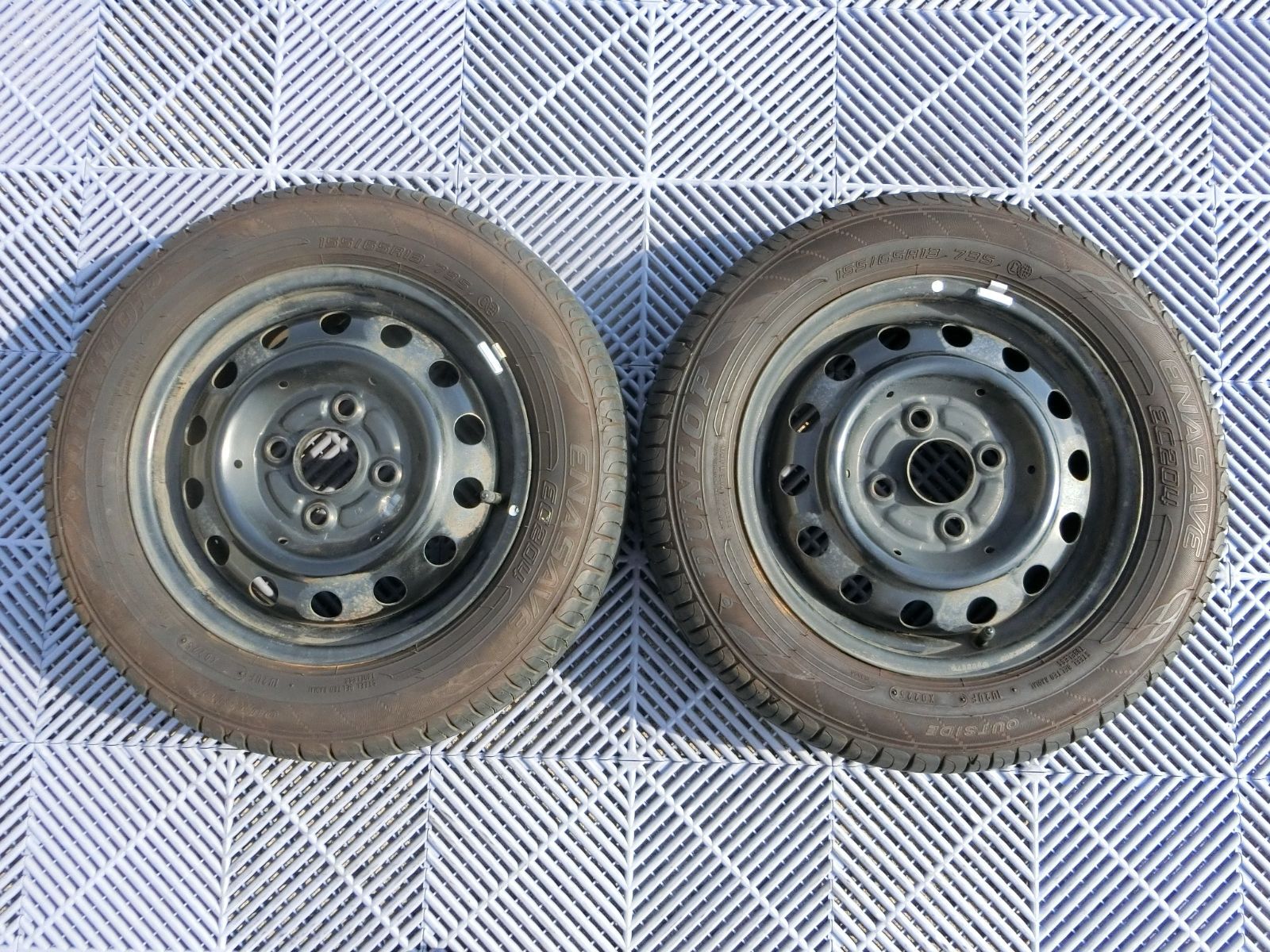 [1024] 送料無料 三菱純正 13インチ スチールホイール 13×4.0B PCD100 ハブ径 約56mm 4穴 2本セット 155/65R13 2025年製