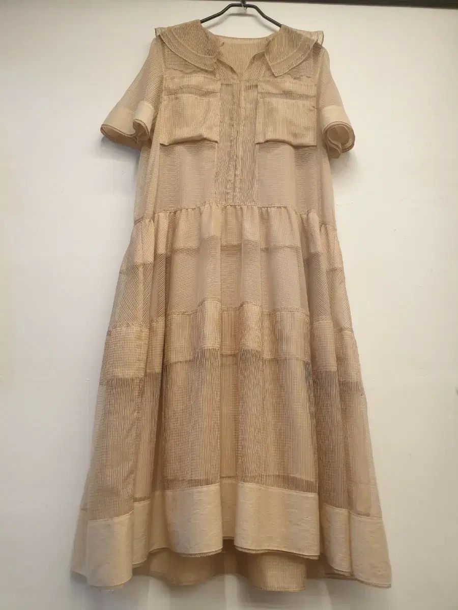 麻 55(細身) SJSJ ロング丈ワンピース