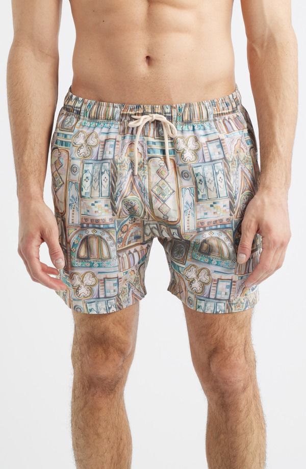 ボーディーズ メンズ 水着 ハーフパンツ・ショーツ プリント Boardies Printed Swim Trunks Beige Multi ベージュ