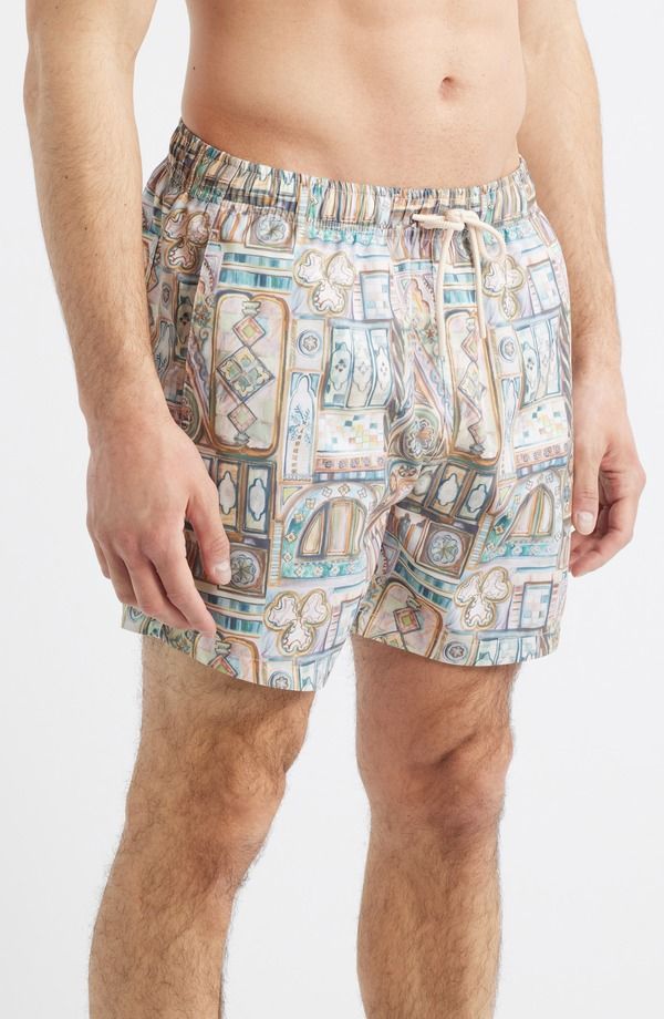 ボーディーズ メンズ 水着 ハーフパンツ・ショーツ プリント Boardies Printed Swim Trunks Beige Multi ベージュ