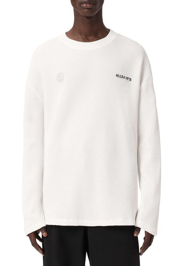 オールセインツ メンズ アウター パーカー・スウェット シャツ ロゴ グラフィック AllSaints Emblem Logo Waffle Stitch Graphic Sweatshirt Cot