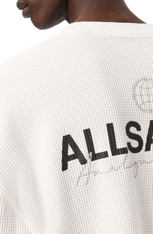 オールセインツ メンズ アウター パーカー・スウェット シャツ ロゴ グラフィック AllSaints Emblem Logo Waffle Stitch Graphic Sweatshirt Cot オールセインツ メンズ アウター パーカー・スウェット シャツ ロゴ グラフィック AllSaints Emblem Logo Waffle Stitch Graphic Sweatshirt Cot