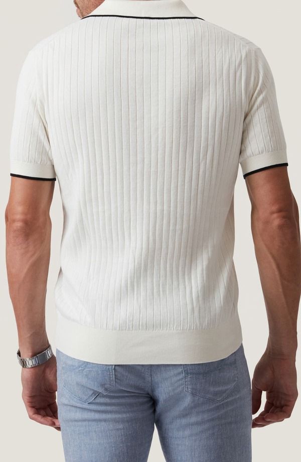 ３４ヘリテージ メンズ トップス ポロシャツ セーター 34 Heritage Johnny Collar Polo Sweater Off White オフホワイト
