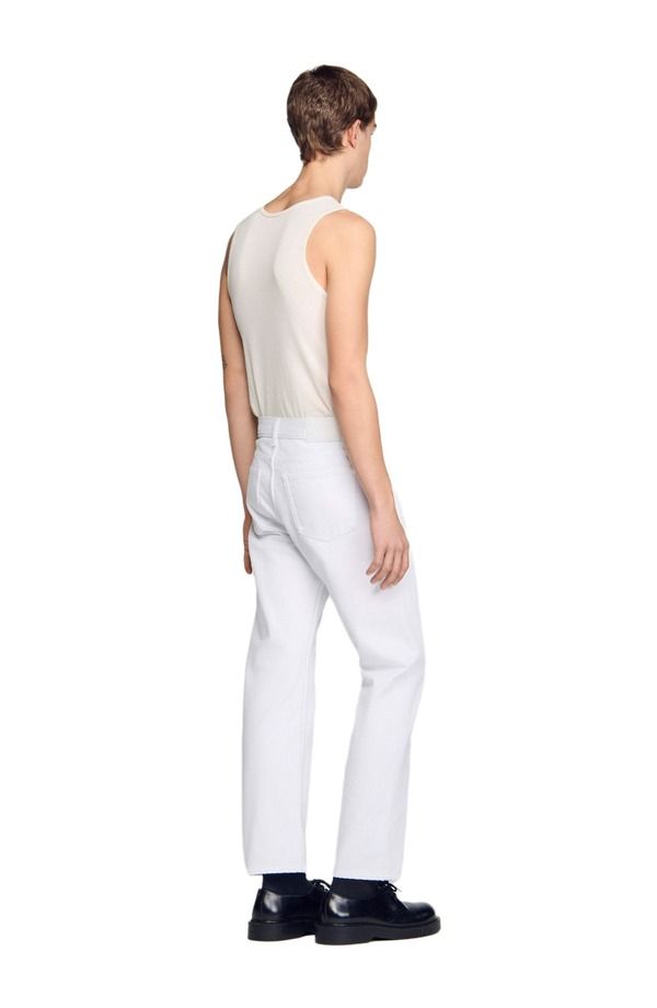 サンドロ メンズ ボトムス デニムパンツ ジーンズ SANDRO Regularaw jeans White ホワイト