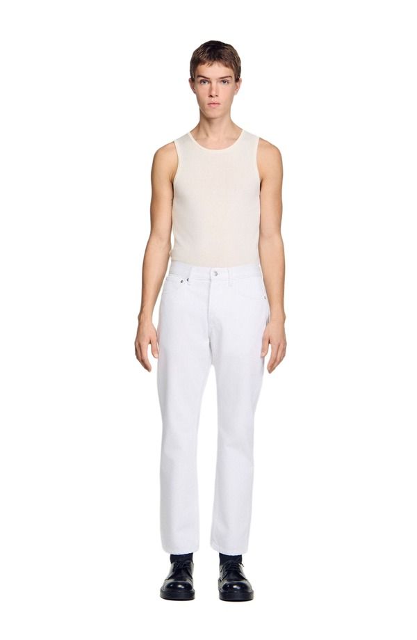 サンドロ メンズ ボトムス デニムパンツ ジーンズ SANDRO Regularaw jeans White ホワイト