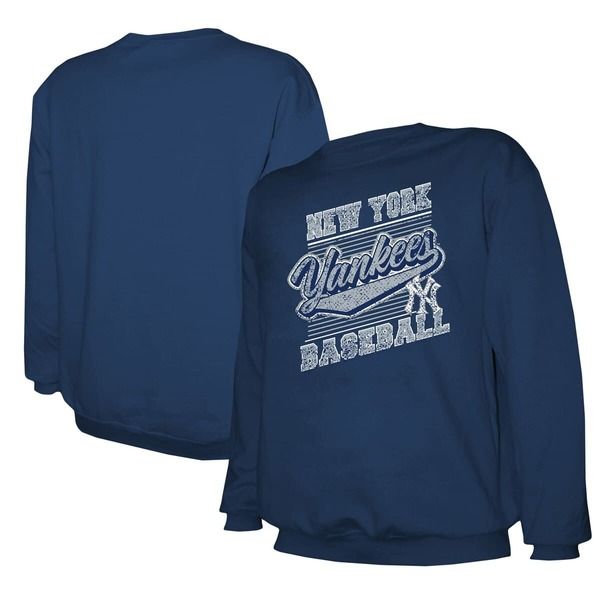 スティッチーズ メンズ アウター パーカー・スウェット シャツ Menstitches Navy New York Yankees Pullover Sweatshirt Navy ネイビー