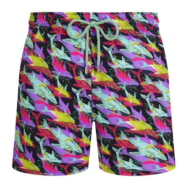 ヴィルブレクイン メンズ 水着 ハーフパンツ・ショーツ ショートパンツ Vilebrequin Men Stretch Short Swim Shorts Whales Offset Navy ネイビ